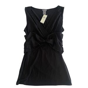 NWT Ann Taylor Medium M Black Sleeveless Blouse Tank Top Shirt Women’s Stretch